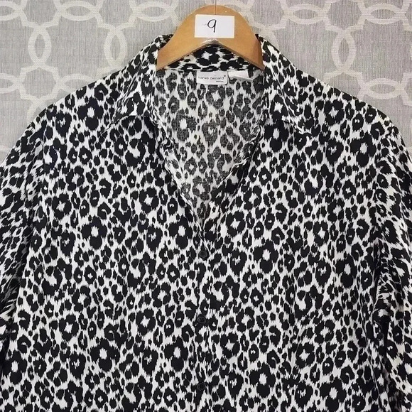 Harve Benard Women's 1X Cotton  Stretched Animal Printed Long Sleeve Button up - Picture 3 of 7